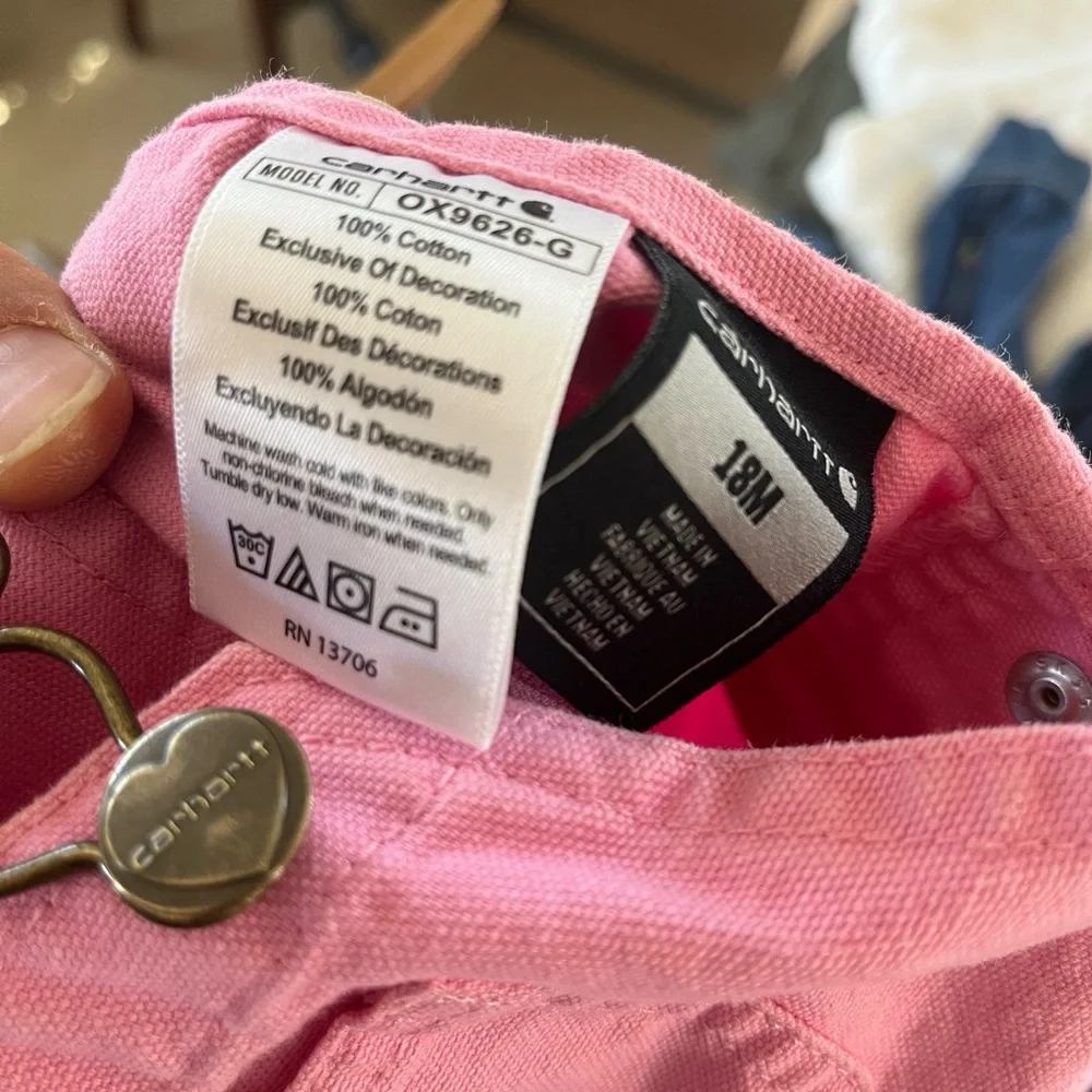 Carhartt Pink Kids Overalls 18m - Picture 3 of 3